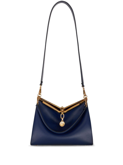 Etro Medium Leather Vela Bag In Light Blue
