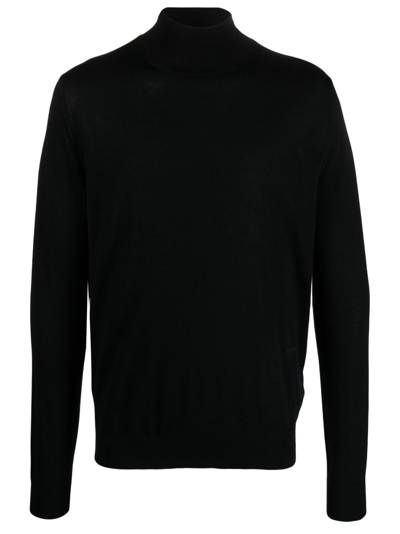 Lanvin Roll-neck Wool-blend Jumper In Black