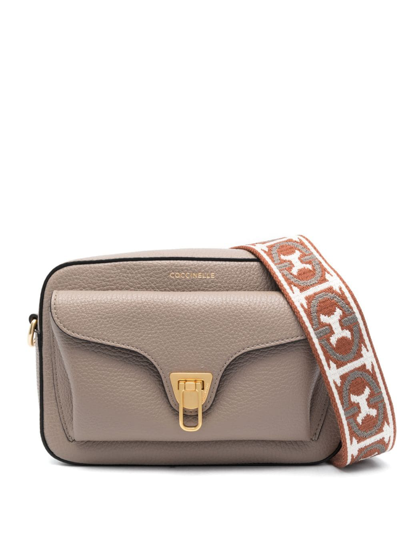 Coccinelle Beat Soft Leather Crossbody Bag In Neutrals