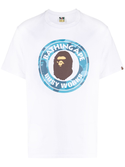 A Bathing Ape Busy Works Cotton T-shirt In White