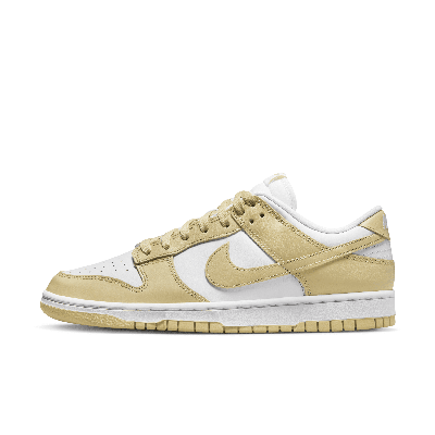 Nike Dunk Low Retro Sneaker In White/ Team Gold/ Wolf Grey