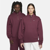 Nike Solo Swoosh Oversize Quarter Zip Sweatshirt In Red