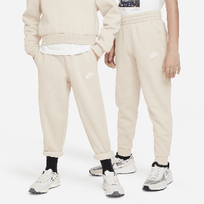 Nike Sportswear Club Fleece Big Kids' Jogger Pants In Sanddrift/white