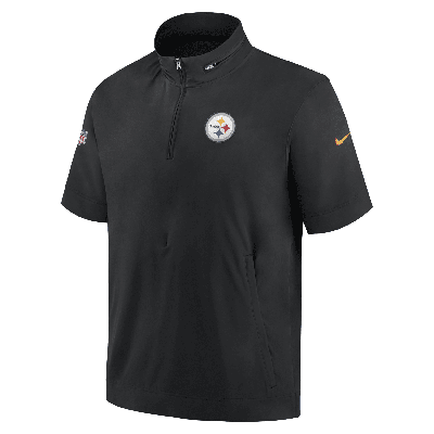 Nike Men's Sideline Coach (nfl Pittsburgh Steelers) Short-sleeve Jacket In Black