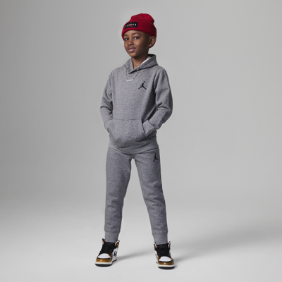 Jordan Mj Essentials Fleece Pullover Set Little Kids 2-piece Hoodie Set In Grey