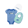 Nike "art Of Play" 3-piece Boxed Set Baby 3-piece Bodysuit Set In Blue