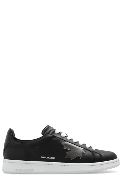 Dsquared2 Boxer Logo Printed Trainers In Black