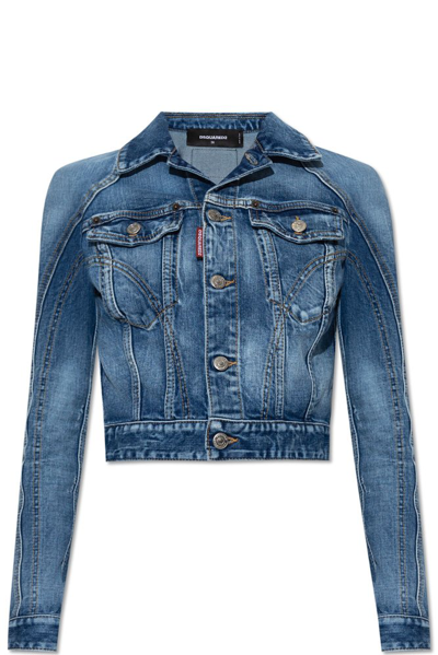 Dsquared2 Cropped Denim Jacket In New