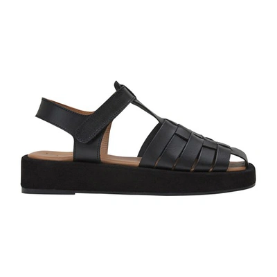 Flattered Gigi Leather Sandals In Black_leather