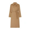 Max Mara Cashmere Coat With Belted Waist And Long Length In Cammello