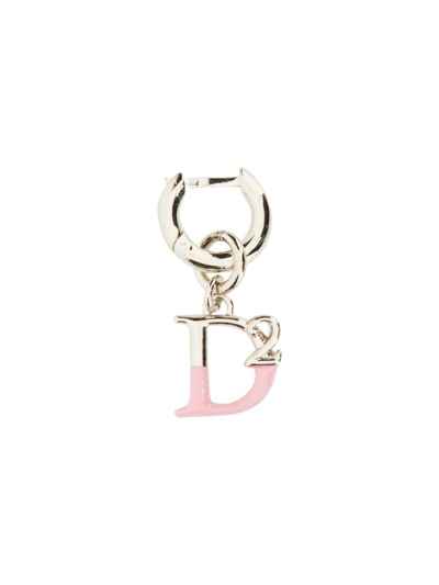 Dsquared2 Monogram-detail Drop Earring In Silver