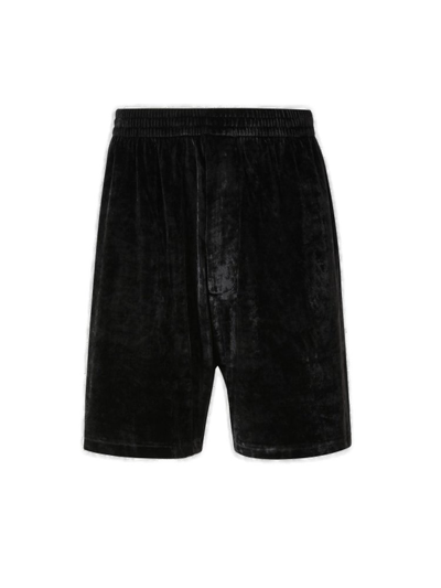 Balenciaga Velvet Baggy Shorts In Negre