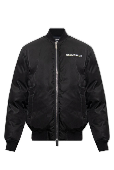 Dsquared2 X Manchester City Logo-print Bomber Jacket In Black