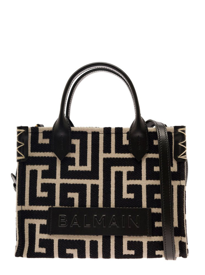 BALMAIN BALMAIN B ARMY MONOGRAM JACQUARD SMALL TOTE BAG