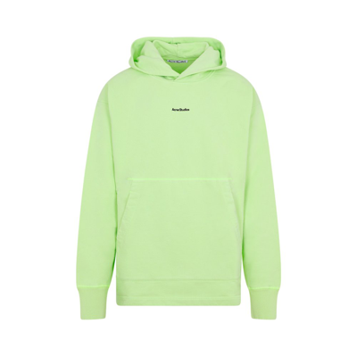 Acne Studios Logo Printed Sleeved Hoodie In Green