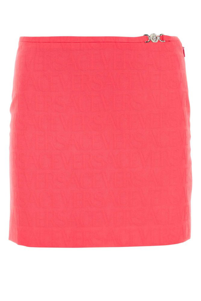 Versace Allover Jacquard Mini Skirt In Pink