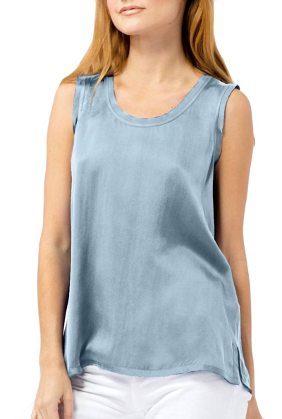 Go By Go Silk Go Tee In Chambray In Blue