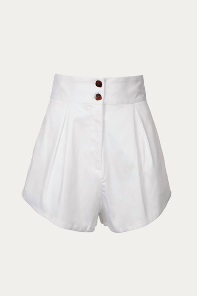 Adriana Degreas Solid Pleated Short In White