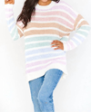 Show Me Your Mumu Flurry Sweater In Powder Stripe Knit In Multi