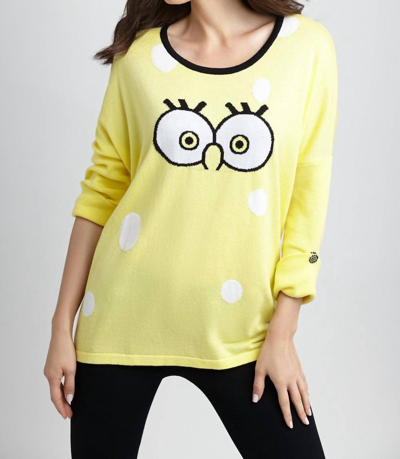 Angel Cartoon Graphic Sweater In Yellow/white In Multi