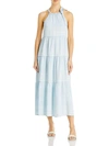 Bella Dahl Tiered Halter Midi Dress In Blue