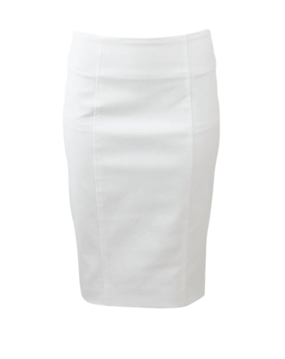 Veronica Beard Zip Back Pencil Skirt In White