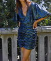 BY TOGETHER AVALON SEQUIN DRESS IN MIDNIGHT NAVY