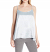Pj Harlow Daisy Satin Tank With Braided Straps & Elastic Back In Morning Blue In Blue