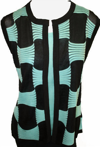ANGEL MOD CHECKER VEST IN BLACK/AQUA