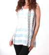 Angel Open-weave On The Grid Vest In White/turquiose In Multi