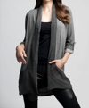 Angel Slash Back Cardigan In Charcoal In Pink