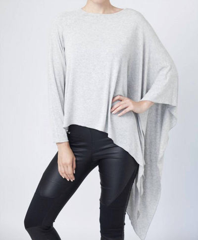 Angel Asymmetrical Tunic Top In Gray In Grey