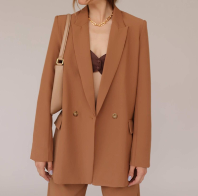 Line And Dot Marina Blazer In Camel In Brown