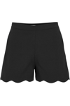 BISHOP + YOUNG THE POWER OF PURPLE SCALLOPED EDGE SHORTS IN BLACK