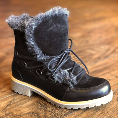 Eric Michael Women's Polar Waterproof Flat Boot In Black