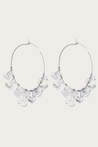 Luv Aj Rock Candy Wire Hoops In Silver In Grey