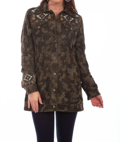 Scully Camouflage/embro Jacket In Olive In Green