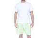Sant And Abel Men's Andy Cohen Sleep Shorts In Yellow/green Stripe In Multi