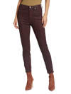 7 FOR ALL MANKIND High Waist Ankle Skinny Pants In Coated Ruby Rust