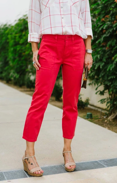 Sanctuary Peace Crop Chino In Red