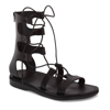 JERUSALEM SANDALS WOMEN'S LEATHER GLADIATOR LACE UP SANDAL IN BLACK