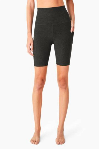 Beyond Yoga Spacedye In The Mix High-waist Biker Shorts In Darkest Night