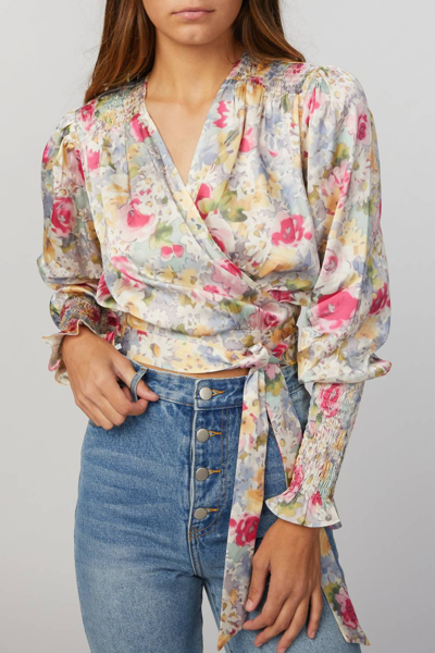 Art Dealer Rosie Top In Pastel Floral Print In Multi