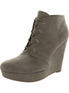 GBG LOS ANGELES AHEELA WOMENS FAUX SUEDE ANKLE WEDGE BOOTS