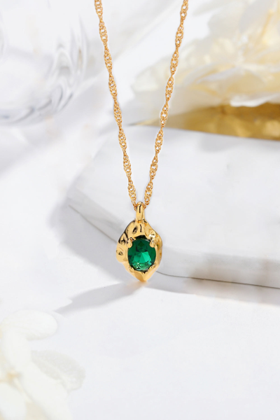 Classicharms Emerald Pendant Necklace In Green