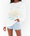 SHOW ME YOUR MUMU SCOTTY SWEATSHIRT IN WHITE