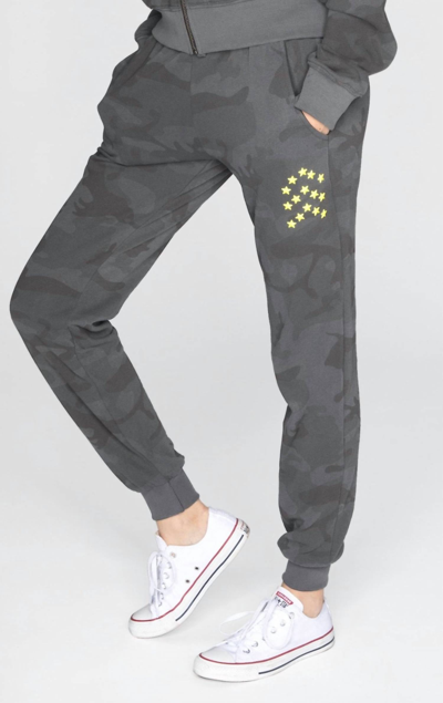 Chrldr Black Camo -flat Pocket Sweatpants In Vintage Black