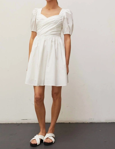Crescent Natasha Pleated Front Mini Dress In White