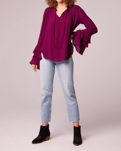 Band Of Gypsies Lecce Top In Plum In Pink