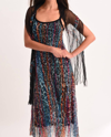 Angel Vibrant Leopard Maxi Dress With Scarf In Black